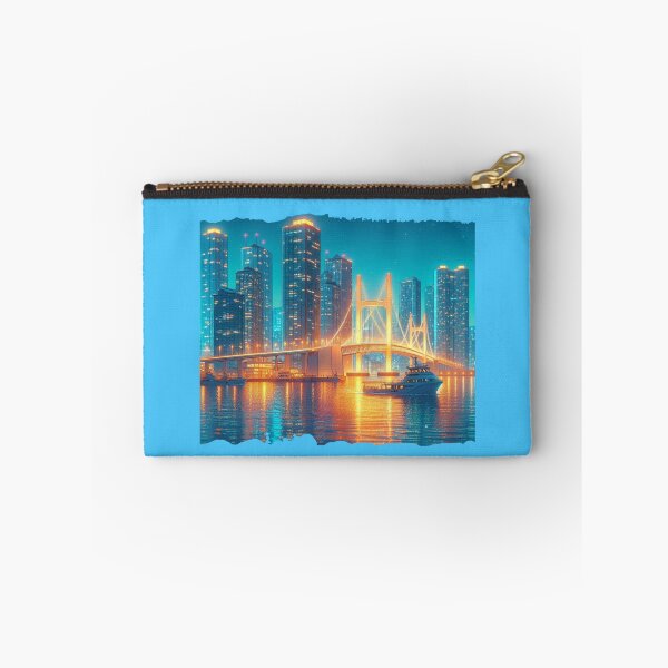 Item preview,  Busan Haeundae Skyline with North Harbor Bridge 3D Cute Sketch,   designed and sold by PaintMeWorld.