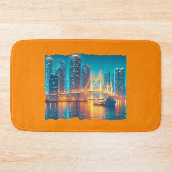 Item preview,  Busan Haeundae Skyline with North Harbor Bridge 3D Cute Sketch,   designed and sold by PaintMeWorld.