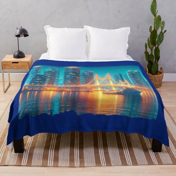 Item preview,  Busan Haeundae Skyline with North Harbor Bridge 3D Cute Sketch,   designed and sold by PaintMeWorld.