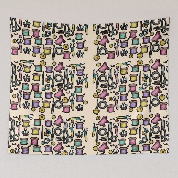 Item preview, Colorful Sewing Tools Seamless Pattern designed and sold by digitaldemart.