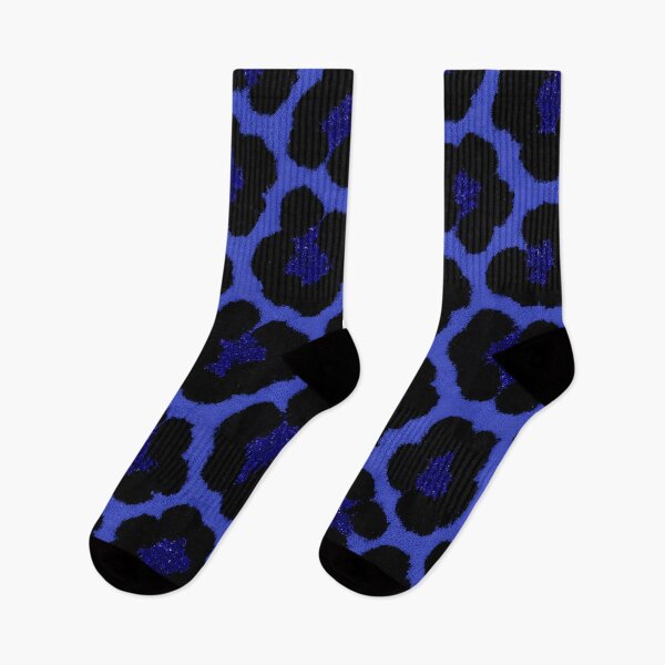 Item preview, Electric Blue Black Glitter Leopard Print Pattern designed and sold by SassyArtistry.