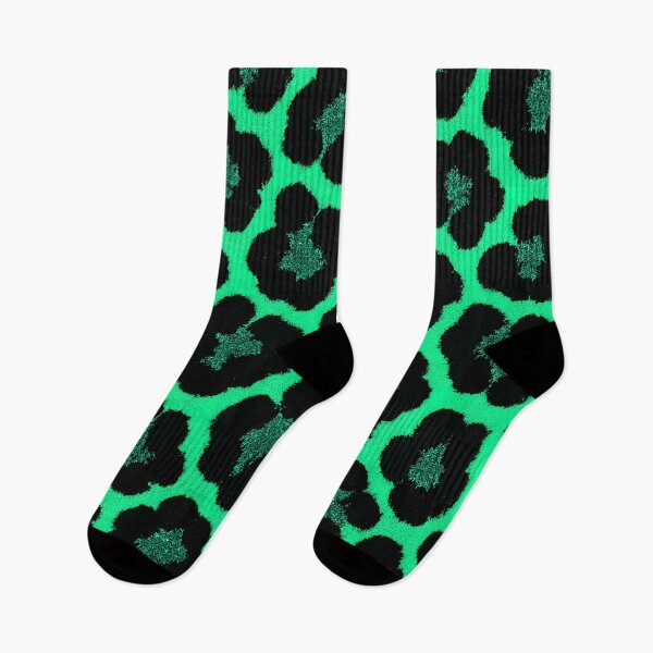 Item preview, Neon Green Black Glitter Leopard Print Pattern designed and sold by SassyArtistry.