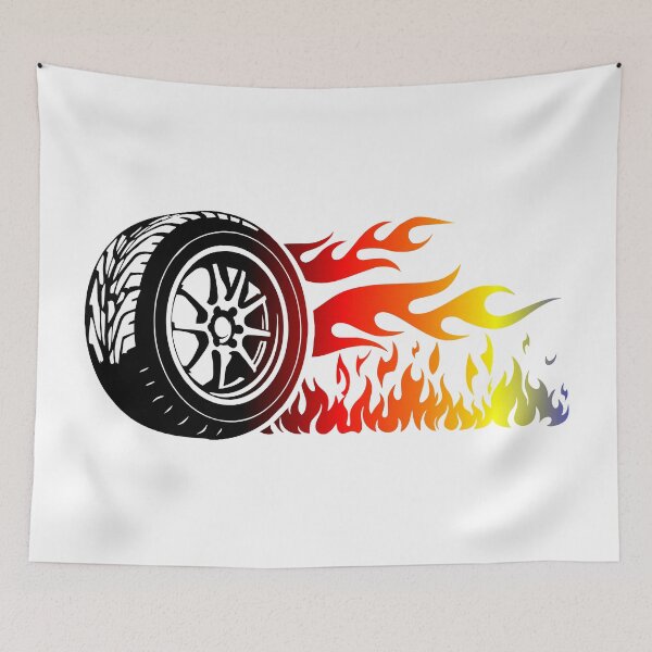 Item preview, WHEEL ON FIRE (WITE) designed and sold by Marlon Oseguera.