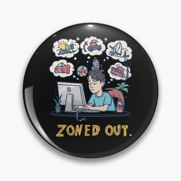 Item preview, Zoned out remote worker humor designed and sold by Printessive Designs.