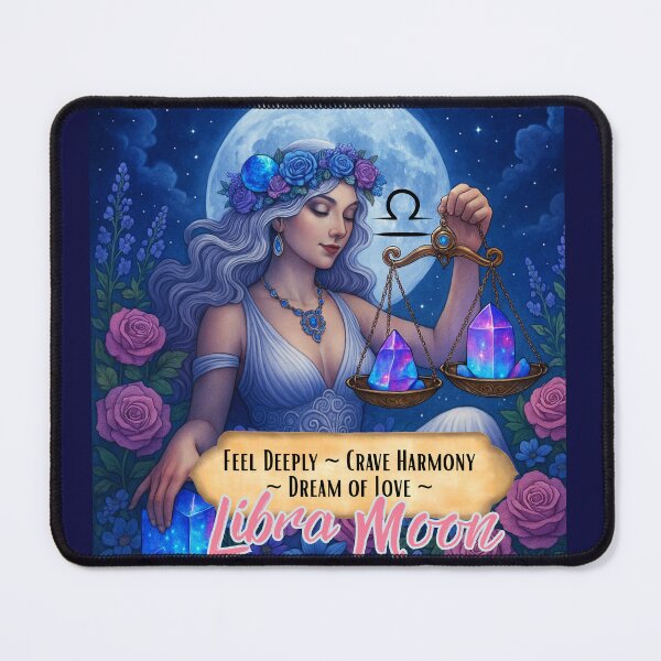 Item preview, Libra Moon Zodiac Goddess – Astrology Crystal Scales Art designed and sold by Kjahli.