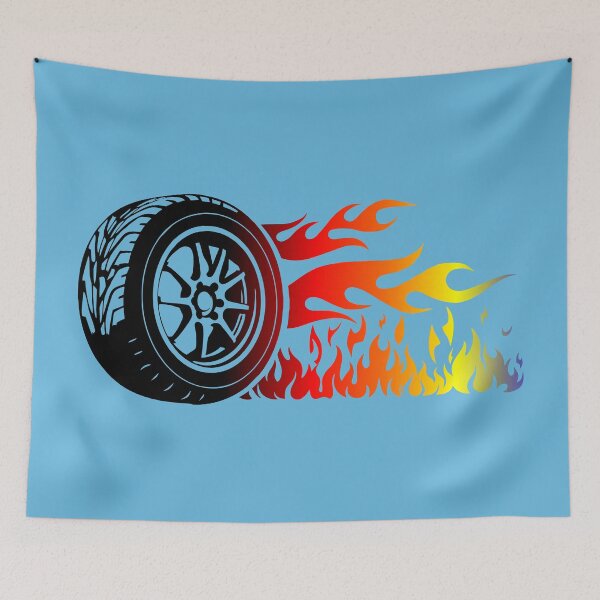 Item preview, WHEEL ON FIRE (#65B7DD) designed and sold by Marlon Oseguera.