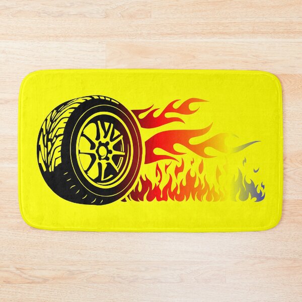 Item preview, WHEEL ON FIRE (#FFFF00) designed and sold by Marlon Oseguera.
