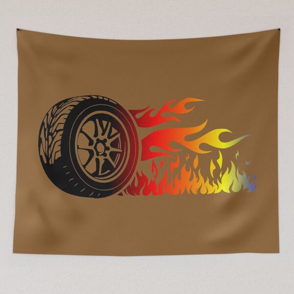 Item preview, WHEEL ON FIRE (#8A5C2A) designed and sold by Marlon Oseguera.