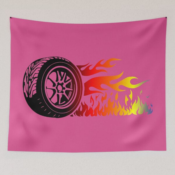 Item preview, WHEEL ON FIRE (#E14F90) designed and sold by Marlon Oseguera.