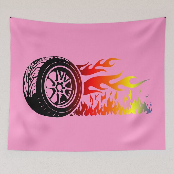 Item preview, WHEEL ON FIRE (#FF99CC) designed and sold by Marlon Oseguera.