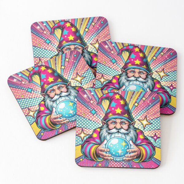 Item preview, Magical gnome with crystal ball in pop art style designed and sold by ImagineCorner.