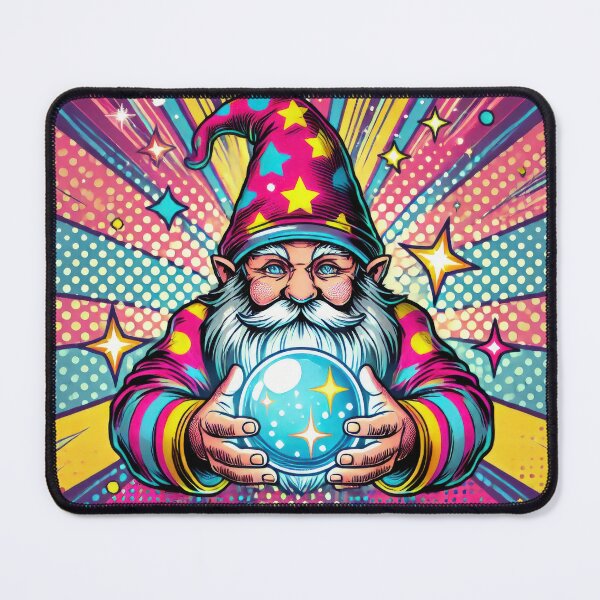 Item preview, Magical gnome with crystal ball in pop art style designed and sold by ImagineCorner.