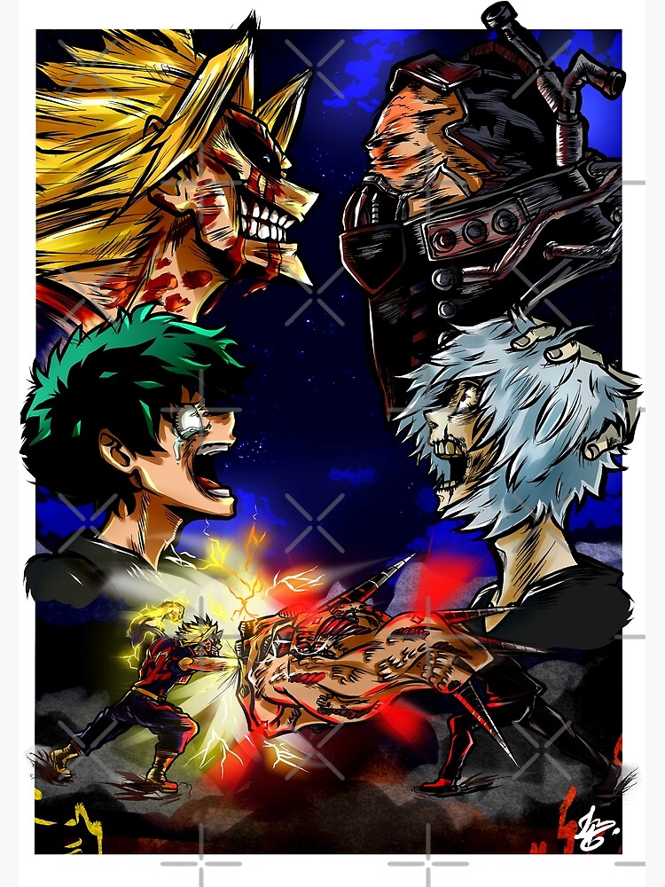 All Might Vs All For One Greeting Card By Lucasbrenner Redbubble
