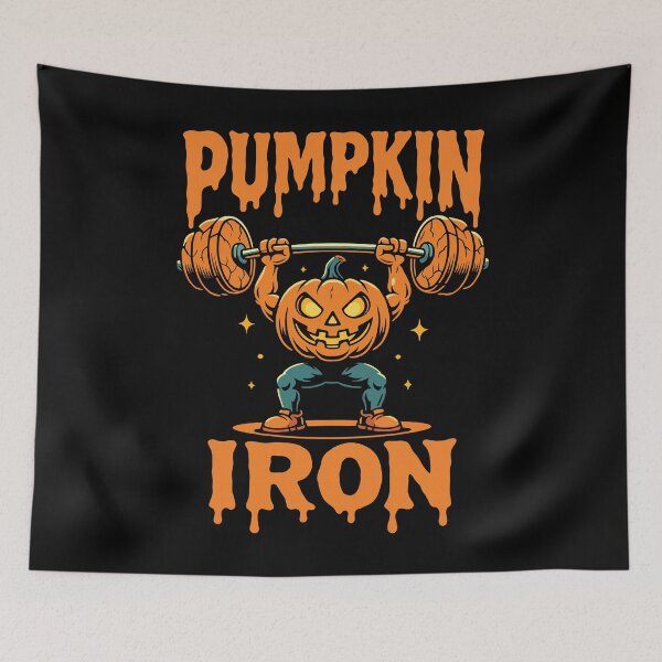 Item preview, Pumpkin Iron Halloween Gym Workout Spooky Fitness Design designed and sold by Eh Plus Designs.