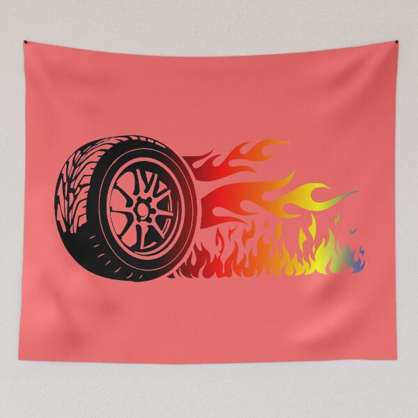 Item preview, WHEEL ON FIRE (#FF6666) designed and sold by Marlon Oseguera.
