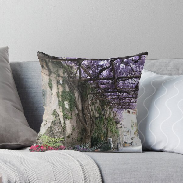 Italy - Positano Wisteria Throw Pillow