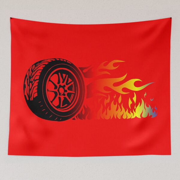 Item preview, WHEEL ON FIRE (#FF0000) designed and sold by Marlon Oseguera.