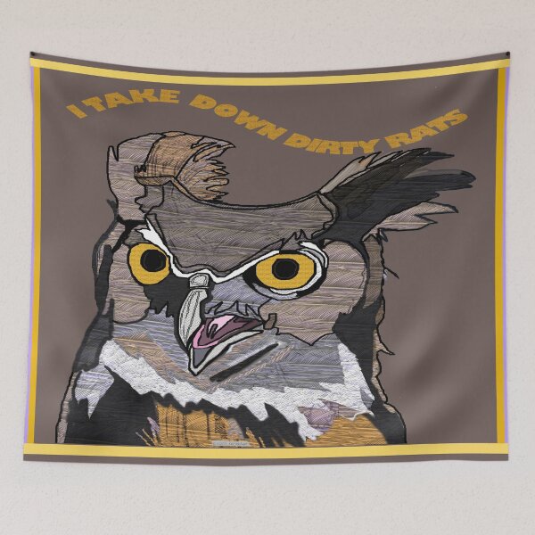 Item preview, Great Horned Owl Turns Mobster designed and sold by kristalcurt.