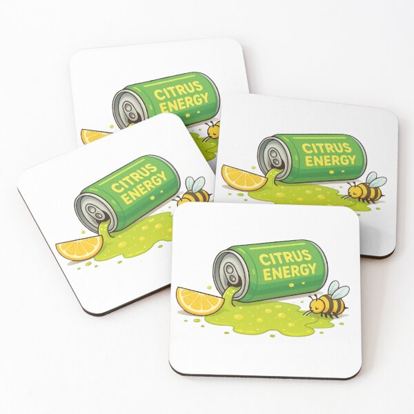 Item preview, Cartoon Citrus Drink Spill with Bees – Fun Refreshing Art designed and sold by Tik Logy.