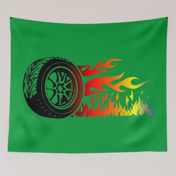 Item preview, WHEEL ON FIRE (#009933) designed and sold by Marlon Oseguera.
