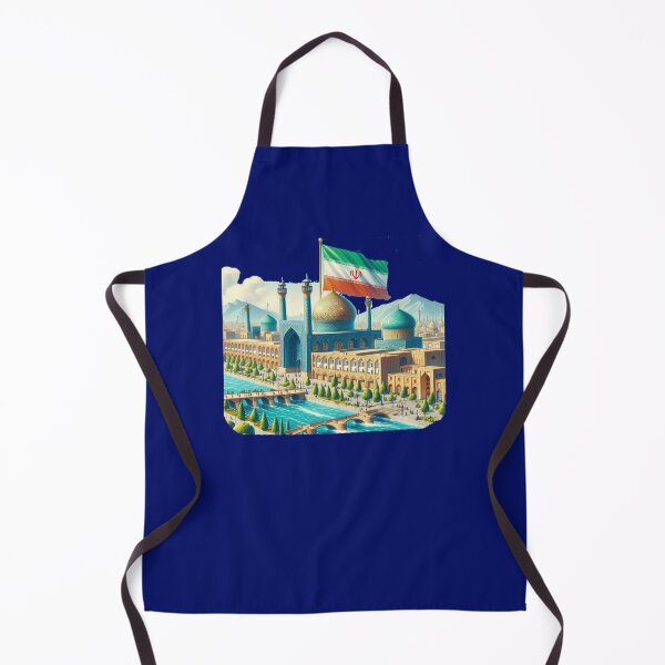 Item preview, Isfahan Persia Golden Age Cityscape 3D Cute Sketch with Iranian Flag, designed and sold by PaintMeWorld.