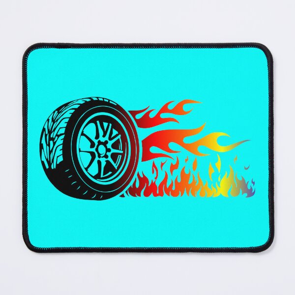 Item preview, WHEEL ON FIRE (#00FFFF) designed and sold by Marlon Oseguera.