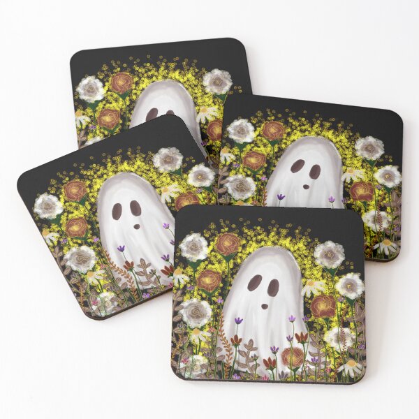 Item preview, Haunted Bloom – Glittery Ghost Among Flowers Digital Painting designed and sold by StudioSamanthaa.
