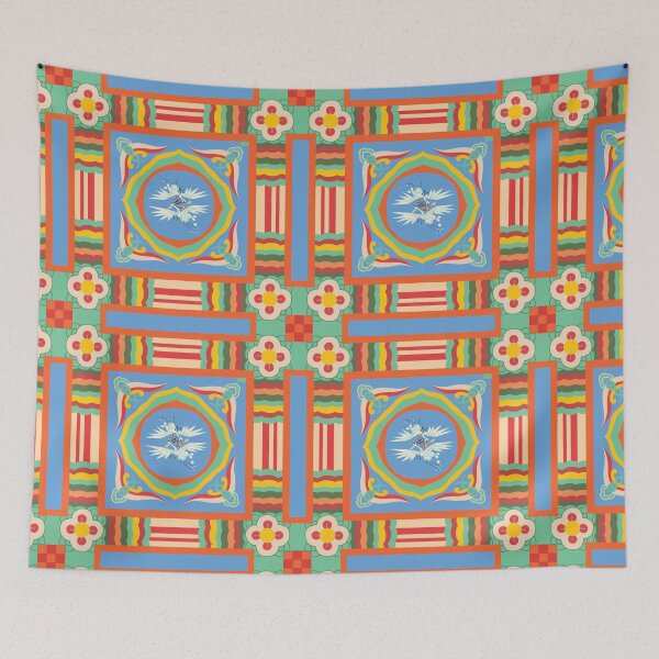 Item preview, Korean-Traditional-Dancheong-scarf-pattern designed and sold by Retro Street Studios.