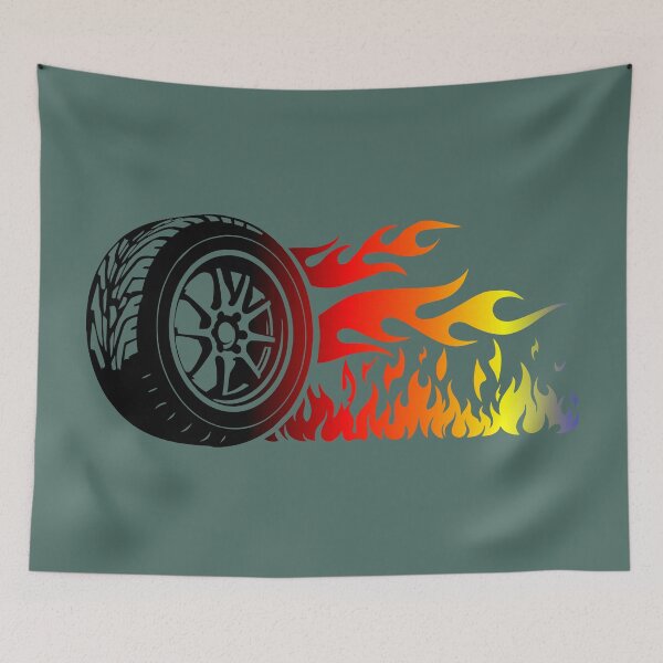 Item preview, WHEEL ON FIRE (#4E6D67) designed and sold by Marlon Oseguera.