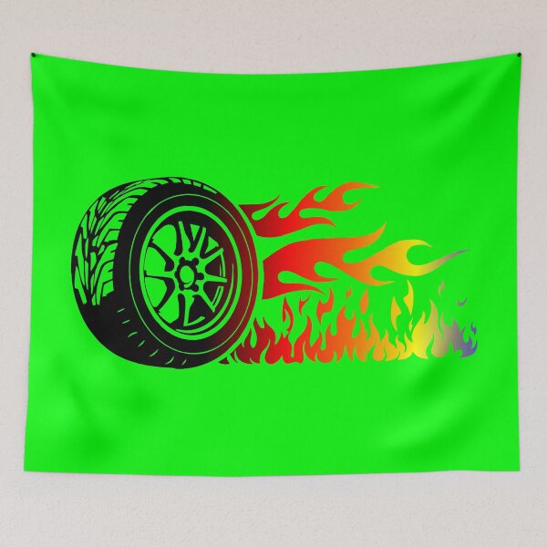 Item preview, WHEEL ON FIRE (#00FF00) designed and sold by Marlon Oseguera.