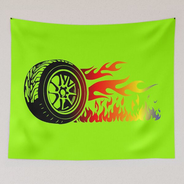 Item preview, WHEEL ON FIRE (#99FF00) designed and sold by Marlon Oseguera.
