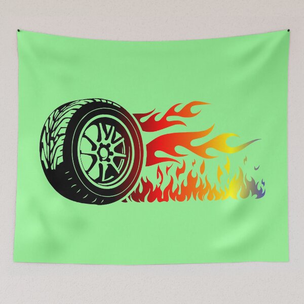 Item preview, WHEEL ON FIRE (#99FF99) designed and sold by Marlon Oseguera.