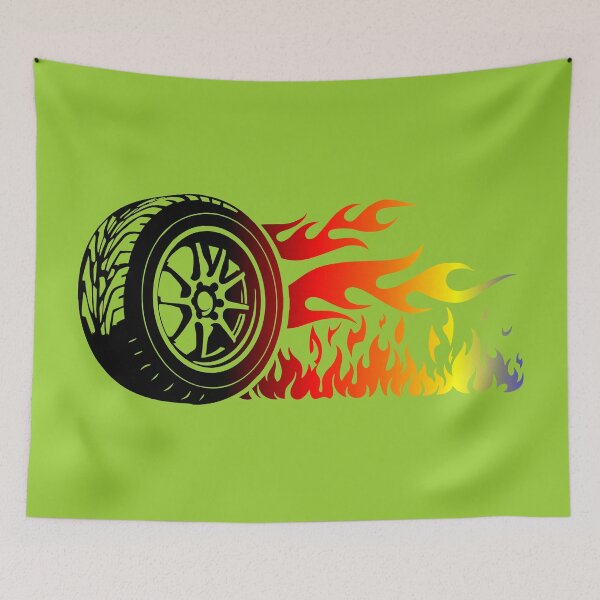 Item preview, WHEEL ON FIRE (#99CC33) designed and sold by Marlon Oseguera.