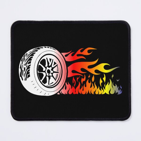 Item preview, WHEEL ON FIRE (BLACK) designed and sold by Marlon Oseguera.