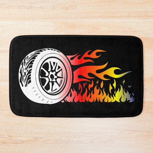 Item preview, WHEEL ON FIRE (BLACK) designed and sold by Marlon Oseguera.