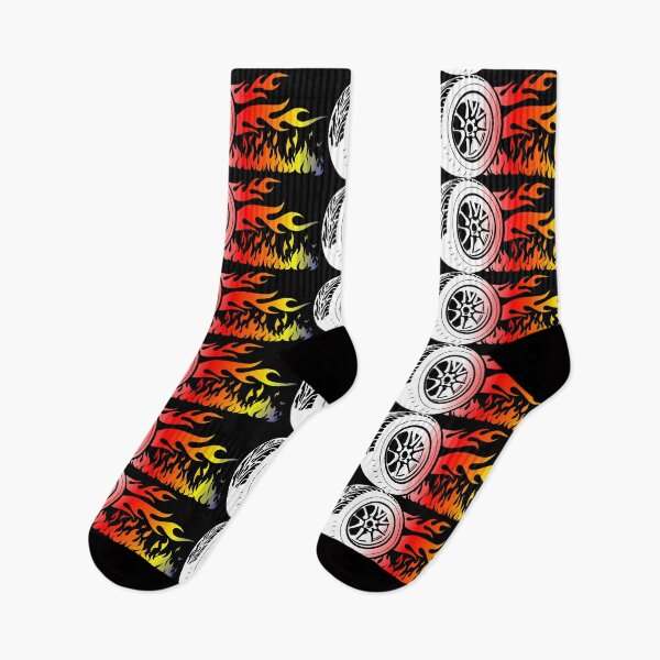Item preview, WHEEL ON FIRE (BLACK) designed and sold by Marlon Oseguera.
