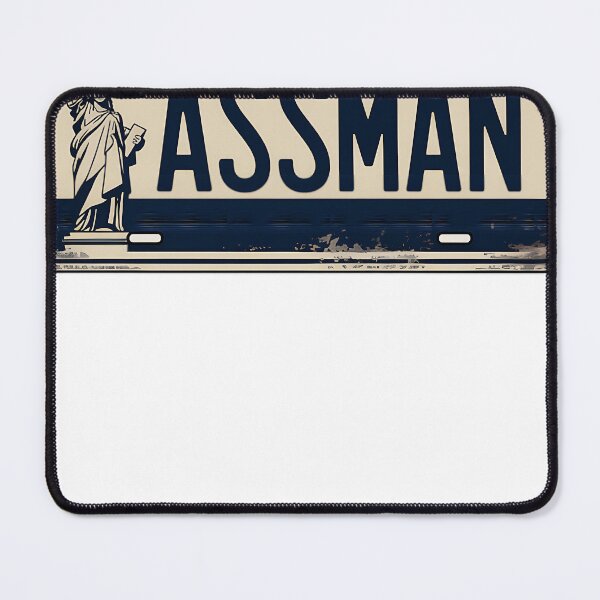 Item preview, “New York ASSMAN” License Plate Parody designed and sold by CentaJacobs.