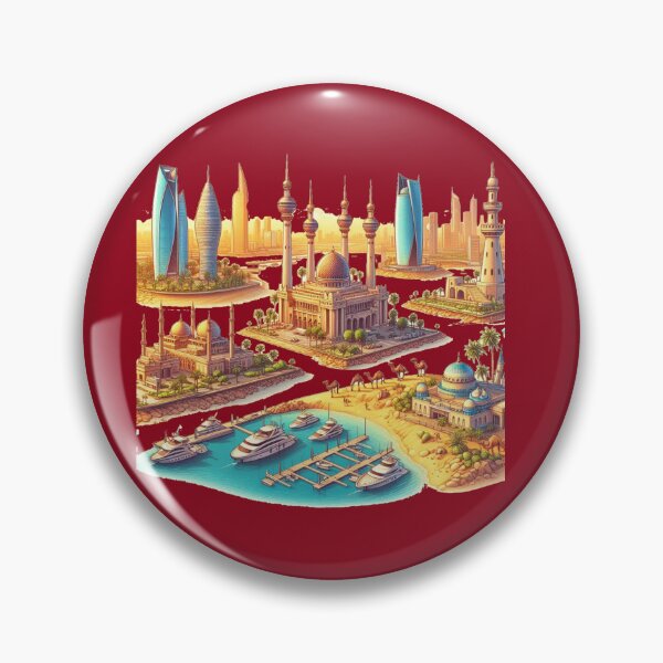 Item preview, Kuwait Landmarks & Scenery 3D Cute Sketch Collection” designed and sold by PaintMeWorld.
