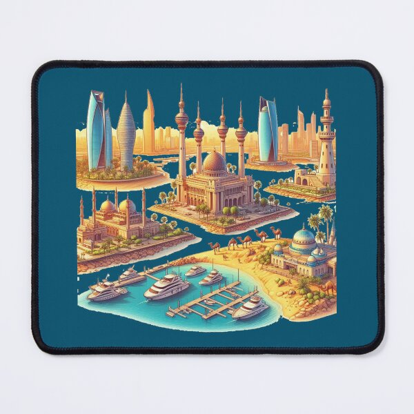 Item preview, Kuwait Landmarks & Scenery 3D Cute Sketch Collection” designed and sold by PaintMeWorld.