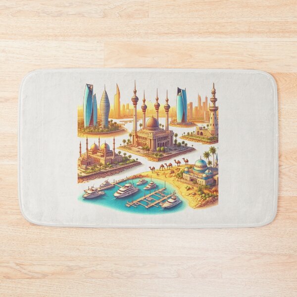 Item preview, Kuwait Landmarks & Scenery 3D Cute Sketch Collection” designed and sold by PaintMeWorld.