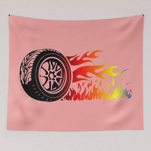 Item preview, WHEEL ON FIRE (#F7A4A0) designed and sold by Marlon Oseguera.
