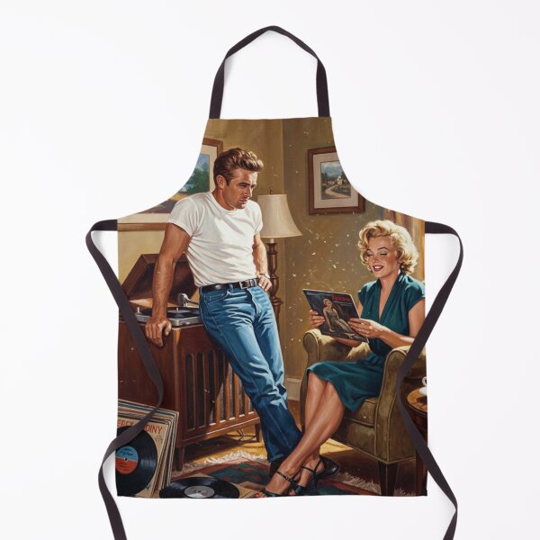 Item preview, James Dean & Marilyn Monroe - Retro Record Listening Art 2nd Edition designed and sold by Art's Diner.