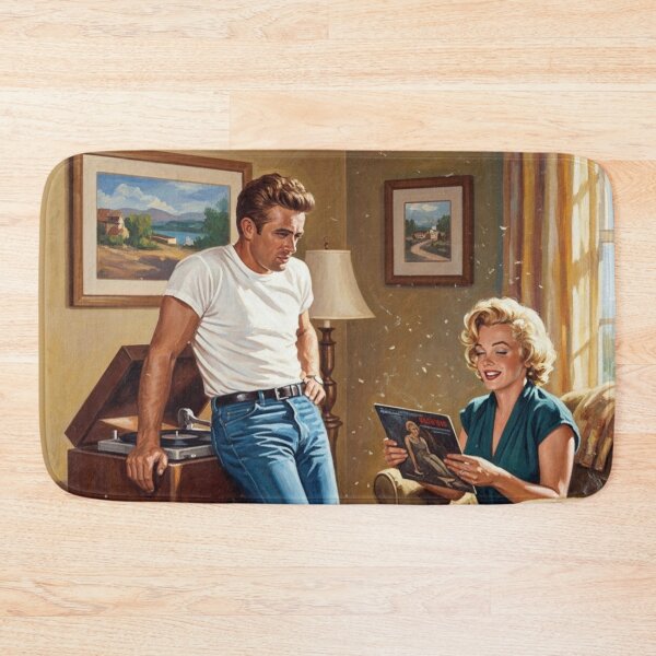Item preview, James Dean & Marilyn Monroe - Retro Record Listening Art 2nd Edition designed and sold by Art's Diner.