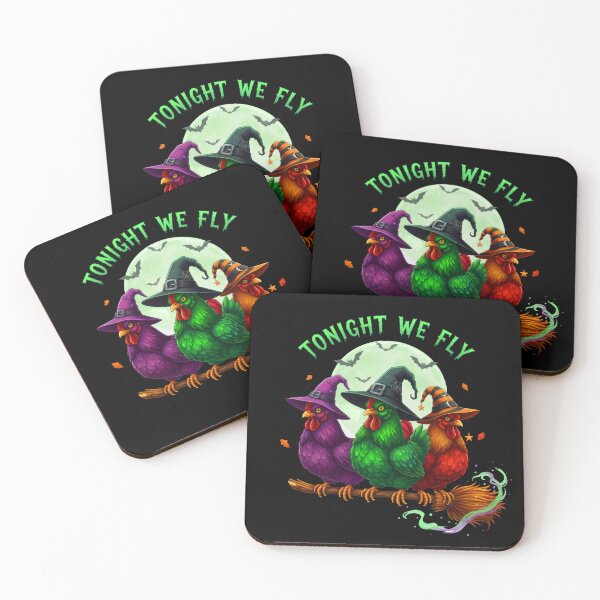 Item preview, Funny Witch Chickens Halloween – Tonight We Fly Broomstick Design designed and sold by DamianRoy88.