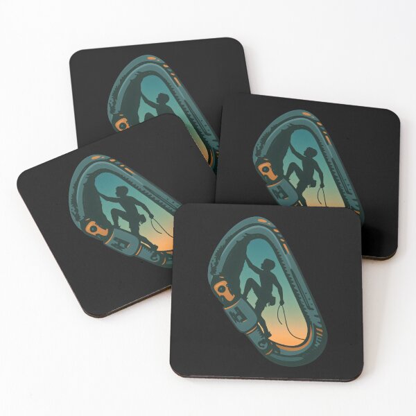Item preview, Extreme Sports Climber Silhouette Inside Carabiner Sticker designed and sold by wildexperience.