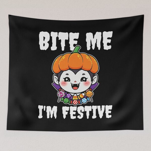 Item preview, BITE ME, I'M FESTIVE - VAMPIRE HALLOWEEN designed and sold by KEF Custom.