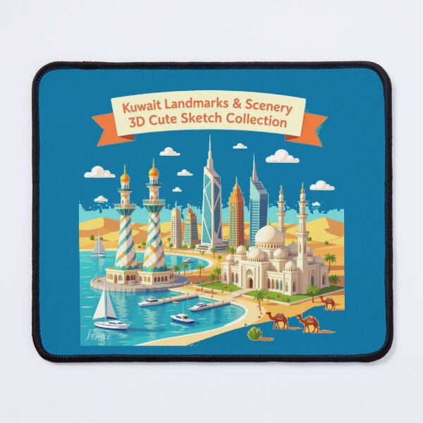 Item preview, Kuwait Landmarks & Scenery 3D Cute Sketch Collection” designed and sold by PaintMeWorld.