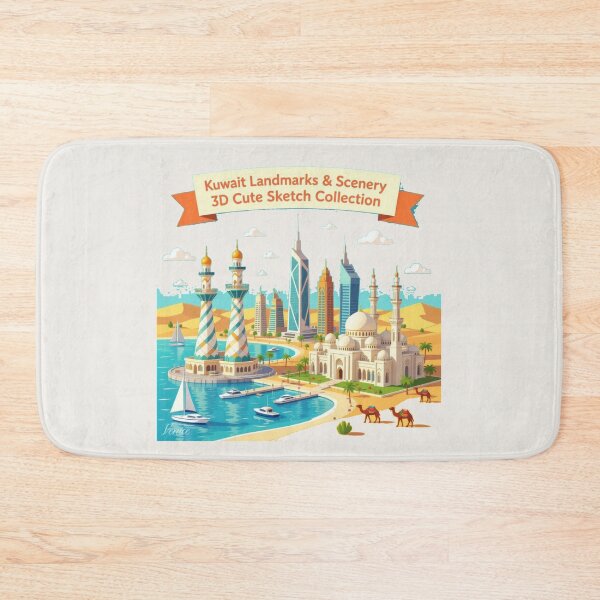 Item preview, Kuwait Landmarks & Scenery 3D Cute Sketch Collection” designed and sold by PaintMeWorld.