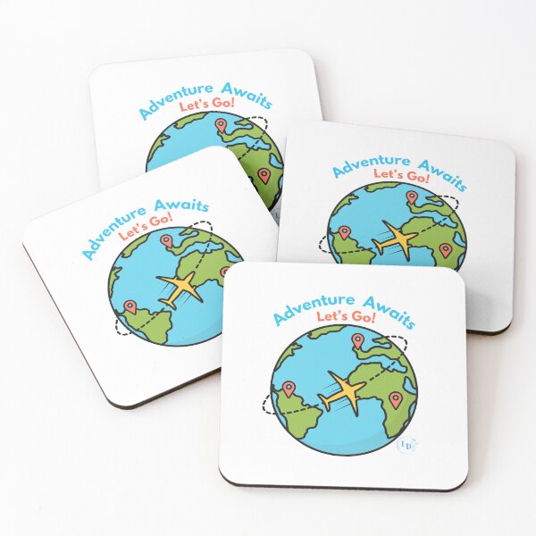 Item preview, Adventure Awaits! Let’s Go – Travel Quote T-Shirt with Globe & Airplane Design | Wanderlust Tee for Travel Lovers & Explorers designed and sold by LILURA07 - Designs By Lily .