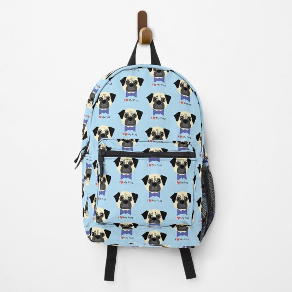 Item preview, I love my Pug with blue bow tie designed and sold by Mountain-Point.